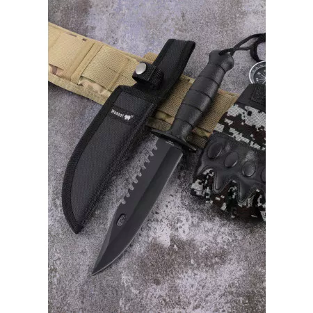 סכין קמפינג להב ישר ממותג קומנדו עם לוגו למטיילים וחיילים