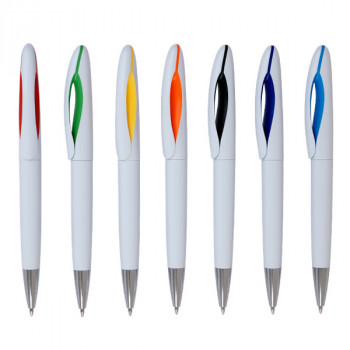 עט כדורי בעיצוב חדשני שילובי לבן