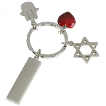 מחזיק מפתחות לב בצבע אדום 