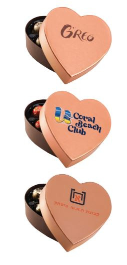 מארז לב עם 6 בנץ חלב