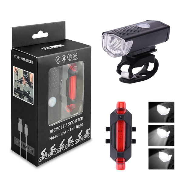 סט תאורה נטען ב-USB לאופניים וקורקינטים "לדי"