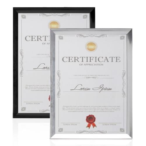 מסגרת לתמונה / תעודה בעיצוב יוקרתי A4 מסגרת כסופה "לייסנס"