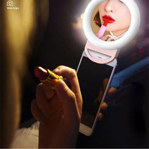 תאורת סלפי ומראת איפור המתחברת לסמארטפון ע"י קליפס 10 ס"מ