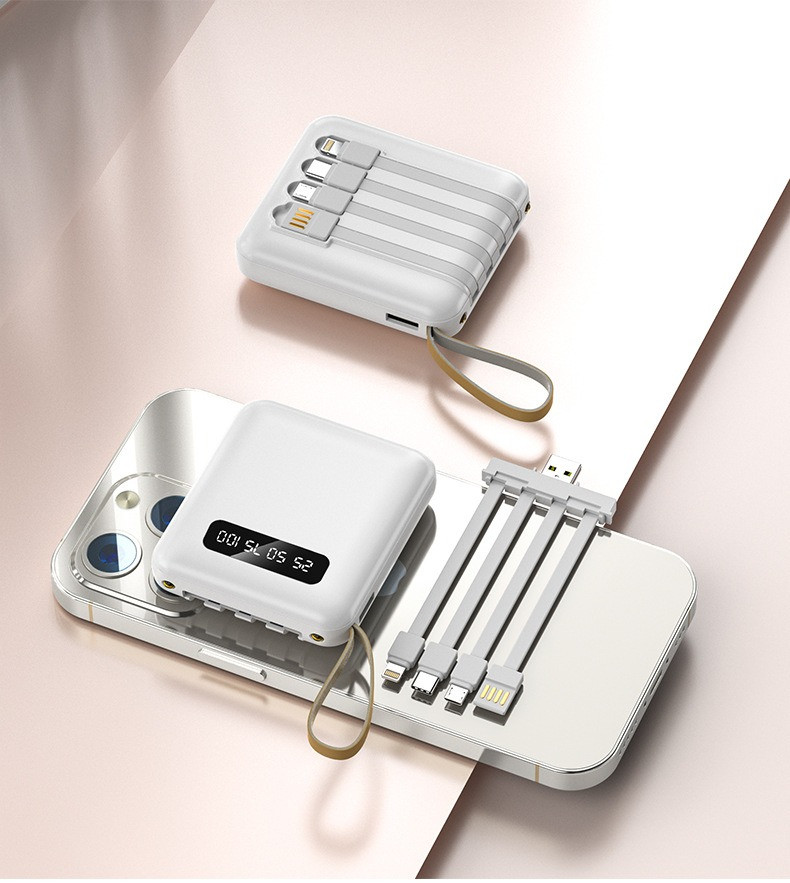 מטען נייד נטען עם סט כבלים מובנים בסוללה "דנוור"