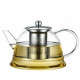 ערכת תה 10 חלקים עם תחתיות שעם וכוסות וקומקום לחליטה, TNY-9775