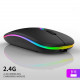 עכבר אופטי אלחוטי שטוח מעוצב ונטען עם תאורת LED צבעונית, TNY-7855