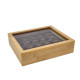 בוקסיט - קופסא לקפסולות קפה 20 תאים עשויה במבו מכסה זכוכית